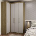 Ver imagem 1 de Guarda Roupas Modulado de Canto Reto 2 Peças com 4 Portas Paris Luciane Móveis