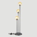 Ver imagem 3 de Abajur Coluna Newton Preto C/ 3 Globo Esfera de Vidro Âmbar  - 3106-3-Am