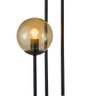 Abajur Coluna Newton Preto C/ 3 Globo Esfera de Vidro Âmbar  - 3106-3-Am - 4