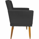 Ver imagem 4 de Kit 2 Poltrona Decorativa Cadeira Base Capitonê Suede Preto