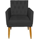 Ver imagem 3 de Kit 2 Poltrona Decorativa Cadeira Base Capitonê Suede Preto