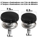 Ver imagem 2 de 6 Tampas Espalhadores + 6 Queimadores Boca de Fogão Esmaltec Veneza/ Bali/ Ágata/ Munique/ Caribe
