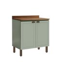 Ver imagem 2 de Balcão para Cozinha 80cm 2 Portas com Tampo Verde/Mint/Ébano