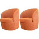 Ver imagem 1 de Kit 2 Poltronas para Sala e Escritório Base Giratória Samara Linho Terracota