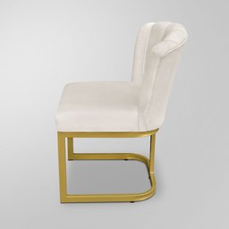 Kit 06 Cadeiras Flor Industrial Bege- Base de Ferro Dourado - 4