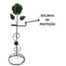 Porta Papel Higiênico 1 Rolo de Chão em Ferro com Rosa:verde - 4