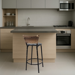 Banco para Bancada Cozinha Gourmet Junco Cappuccino Balcão Ilha Banqueta 60cm Itagold - 2
