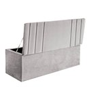 Ver imagem 3 de Calçadeira Baú Recamier Estofada Cama King 190cm Grécia Corino Cinza Claro- Mabe Magazine