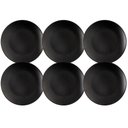 Ver imagem 1 de Conjunto 6 Pratos Rasos para Sobremesa Plástico Preto 18cm Coza Mesa Posta