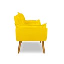 Ver imagem 4 de Poltrona Opala para Sala Clínica Salão Pés de Madeira Suede Amarelo