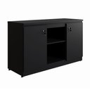 Ver imagem 7 de Armário Baixo 1,20m x 0,45m 2 Portas 3 Prateleiras MDP Preto F5 Office