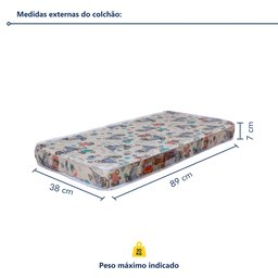 Conjunto Quarto de Bebê  100% MDF Mini Berço com Colchão e Cômoda 1 Porta 4 Gavetas - 5