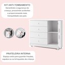 Ver imagem 5 de Conjunto Quarto de Bebê 100% MDF Mini Berço com Colchão e Cômoda 1 Porta 4 Gavetas Branco