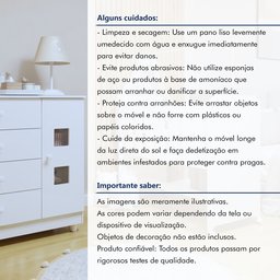 Conjunto Quarto de Bebê  100% MDF Mini Berço com Colchão e Cômoda 1 Porta 4 Gavetas - 15