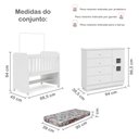 Ver imagem 3 de Conjunto Quarto de Bebê 100% MDF Mini Berço com Colchão e Cômoda 1 Porta 4 Gavetas Branco