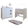 Conjunto Quarto de Bebê  100% MDF Mini Berço com Colchão e Cômoda 1 Porta 4 Gavetas - 2