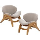 Ver imagem 1 de Kit 2 Poltronas Decorativa Orgânica Sala Living Kadosh L02 Bouclê Creme - Lyam Decor