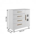 Ver imagem 3 de Conjunto Quarto de Bebê 100% MDF Mini Berço e Cômoda 1 Porta 4 Gavetas Branco