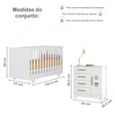 Ver imagem 3 de Conjunto Quarto de Bebê 100% MDF Mini Berço e Cômoda 1 Porta 4 Gavetas Branco