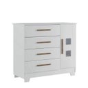Ver imagem 6 de Conjunto Quarto de Bebê 100% MDF Mini Berço e Cômoda 1 Porta 4 Gavetas Branco
