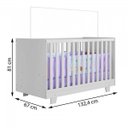 Ver imagem 2 de Conjunto Quarto de Bebê 100% MDF Mini Berço e Cômoda 1 Porta 4 Gavetas Branco