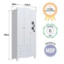 Ver imagem 6 de Guarda-Roupa Infantil Encanto Branco 3 Portas 2 Gavetas Completa Móveis
