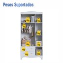 Ver imagem 7 de Guarda-Roupa Infantil Encanto Branco 3 Portas 2 Gavetas Completa Móveis