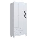Ver imagem 3 de Guarda-Roupa Infantil Encanto Branco 3 Portas 2 Gavetas Completa Móveis