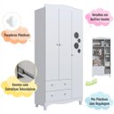 Ver imagem 5 de Guarda-Roupa Infantil Encanto Branco 3 Portas 2 Gavetas Completa Móveis