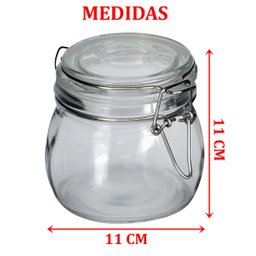 Kit 8 Potes de Vidro Hermético Tampa Vedação Conserva 500ml - 6