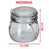 Kit 8 Potes de Vidro Hermético Tampa Vedação Conserva 500ml - 6