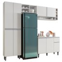 Ver imagem 2 de Cozinha Modulada 230cm 5 Portas 5 Prateleiras 1 Gaveta 8 Nichos Vanessa Branco - AJL Móveis