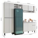 Ver imagem 4 de Cozinha Modulada 230cm 5 Portas 5 Prateleiras 1 Gaveta 8 Nichos Vanessa Branco - AJL Móveis