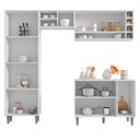 Ver imagem 3 de Cozinha Modulada 230cm 5 Portas 5 Prateleiras 1 Gaveta 8 Nichos Vanessa Branco - AJL Móveis