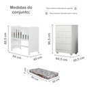 Ver imagem 3 de Conjunto Quarto de Bebê 100% MDF com Mini Berço e Cômoda 4 Gavetas Branco