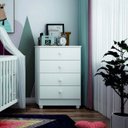 Ver imagem 5 de Conjunto Quarto de Bebê 100% MDF com Mini Berço e Cômoda 4 Gavetas Branco