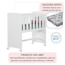 Ver imagem 5 de Conjunto Quarto de Bebê 100% MDF com Mini Berço e Cômoda 4 Gavetas Branco