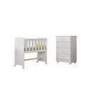 Ver imagem 2 de Conjunto Quarto de Bebê 100% MDF com Mini Berço e Cômoda 4 Gavetas Branco