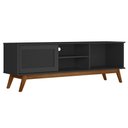 Ver imagem 3 de Rack para Tv até 60 Polegadas em 15mm Ametista 1 Porta Preto - Pnr Móveis
