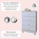 Ver imagem 6 de Conjunto Quarto de Bebê 100% MDF com Berço Mini Cama e Cômoda 4 Gavetas Life Branco
