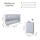 Ver imagem 3 de Conjunto Quarto de Bebê 100% MDF com Berço Mini Cama e Cômoda 4 Gavetas Life Branco