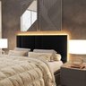 Cabeceira Estofada Iluminação Led Glow Cama Queen Size 160cm Veludo Preto - 2
