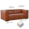 Sofá de Couro 3 Lugares Bronx 220cm M06 Cor Crystal Brow 469 - Amarena Móveis - 5