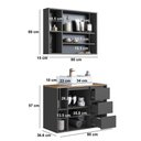 Ver imagem 4 de Conjunto Banheiro Gabinete Cuba Espelheira 3 Portas 3 Gavetas 80cm Multimóveis Crart-CON006 Grafite