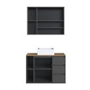 Ver imagem 6 de Conjunto Banheiro Gabinete Cuba Espelheira 3 Portas 3 Gavetas 80cm Multimóveis Crart-CON006 Grafite