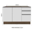 Ver imagem 3 de Balcão Gabinete de Pia Armário de Cozinha 2 Portas e 3 Gavetas Glamy Madesa