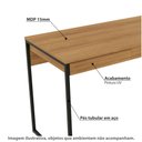 Ver imagem 2 de Mesa para Escritório Industrial com 1 Gaveta - Amêndoa/Preto