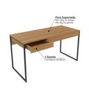 Ver imagem 3 de Mesa para Escritório Industrial com 1 Gaveta - Amêndoa/Preto