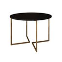 Ver imagem 5 de Mesa Jantar Industrial Redonda 110Cm Preta Base V Dourada Com 4 Poltronas Daw Madeira P Cor: Preto