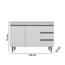 Ver imagem 5 de Balcão Cozinha com Tampo 100cm 3 Gavetas Leticia A01 - D’Rossi